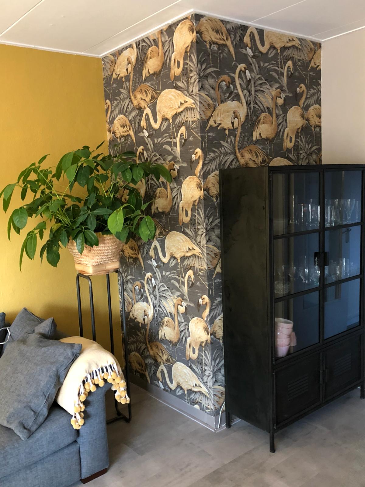 Mooi resultaat van Flamingo-behang uit de collectie van Arte