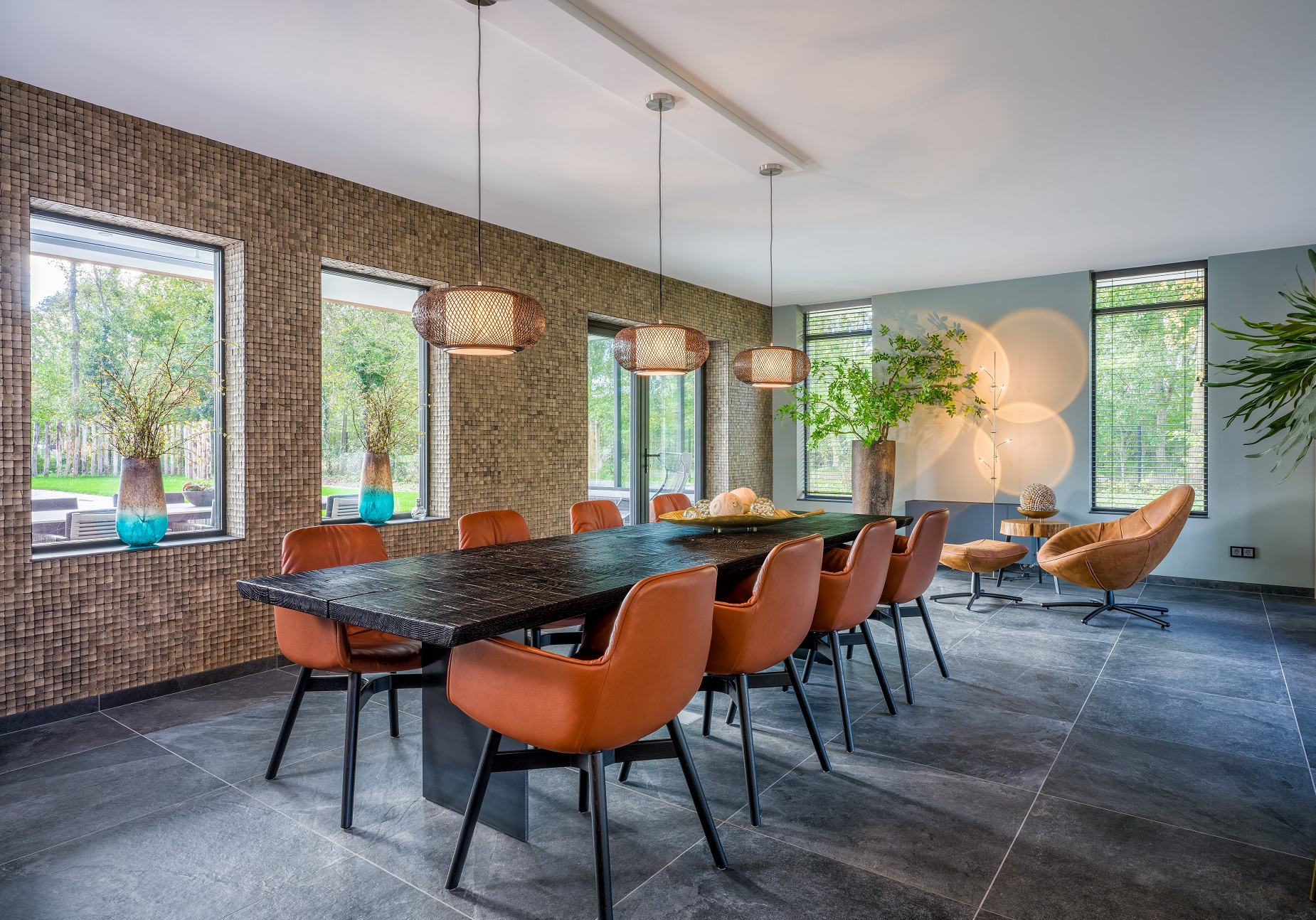 WANDEN VAN HOUT, KOKOS, ZEE ALGEN, MOSSELEN, SCHELPEN, SCHORS EN MOS