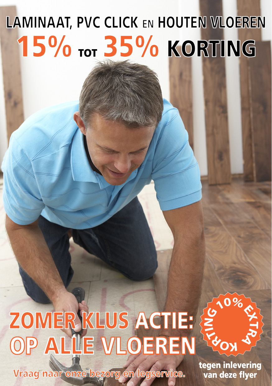 Extra korting pvc click- laminaat- en houten vloeren