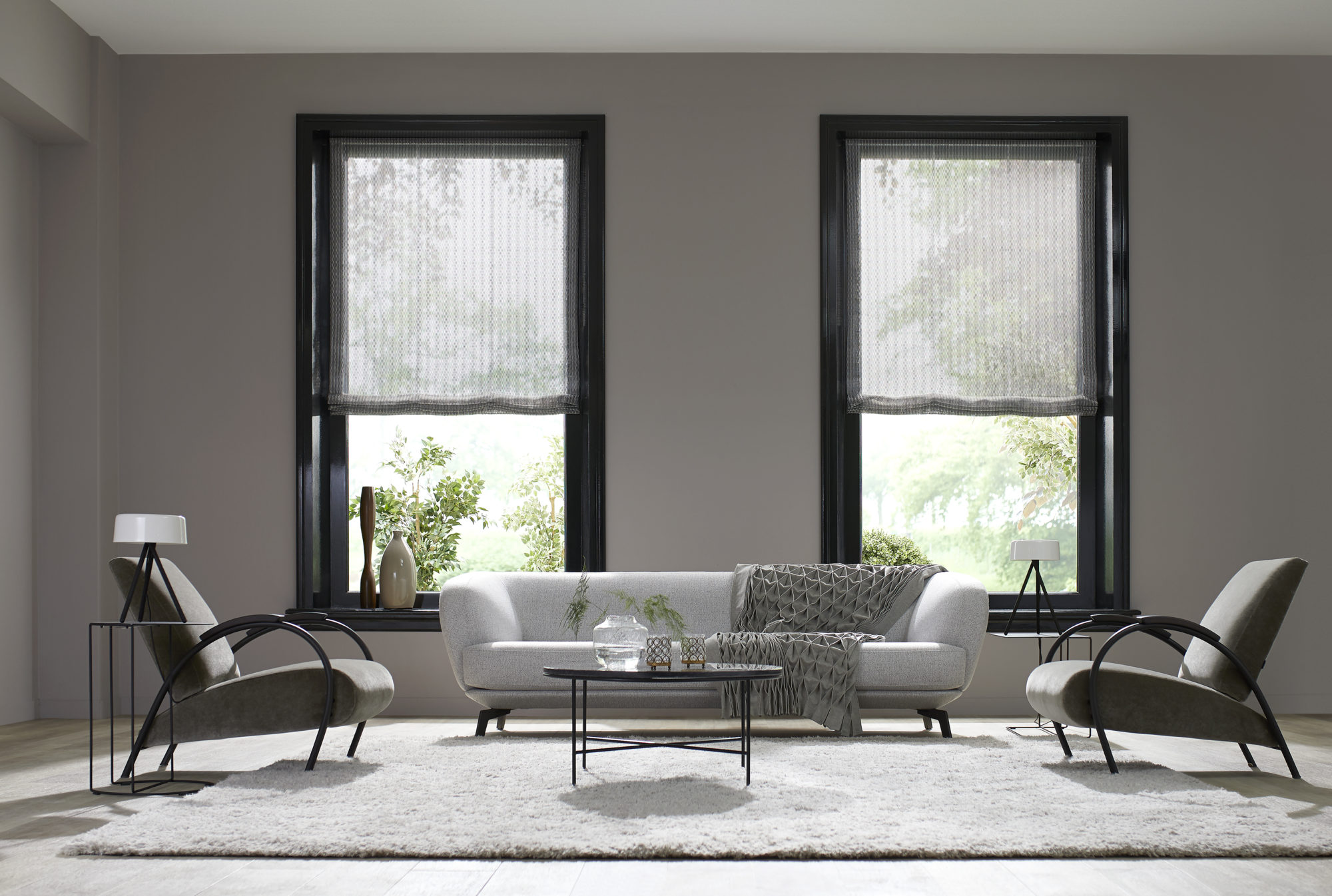 Vouwgordijnen-gemaakt van exclusieve designstof en tot in detail afgewerkt.  