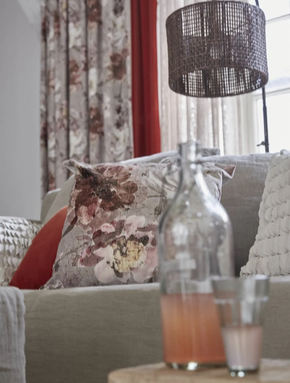 Woonkamer gordijnen - Classic red