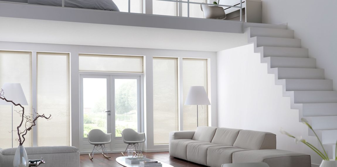 Raamdecoratie voor grote raampartijen en schuifpuien