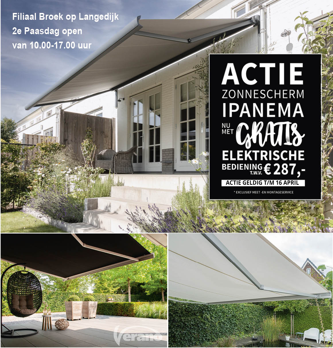 KNIKARMSCHERM IPANEMA V280 GRATIS MOTOR t.w.v. €287,00* Geldig t/m 16 april